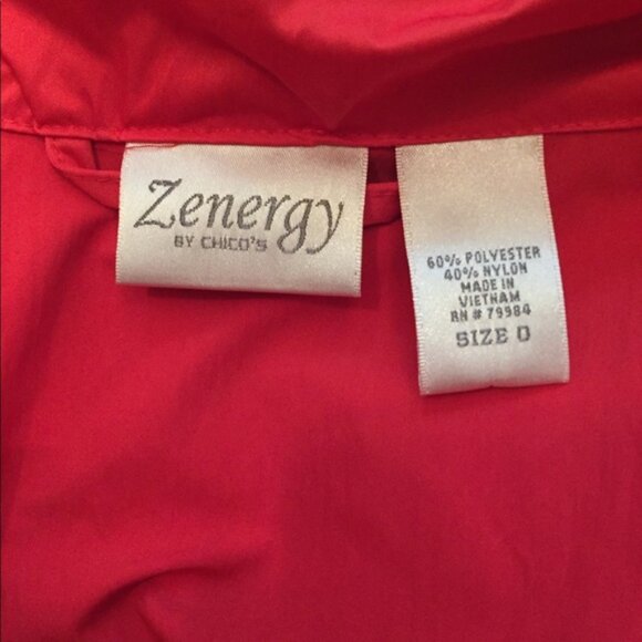 CHICO’S ZENERGY JACKET RED BELTED LIGHTWEIGHT COAT Size 0 S - Picture 8 of 8